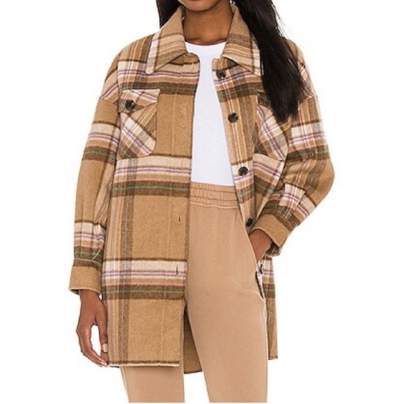 LNA | PLAID WOOL SHACKET - Picture 1 of 9